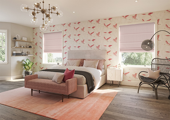 Menton, Dusted Pink - Motorised Roman Blind - Image 6